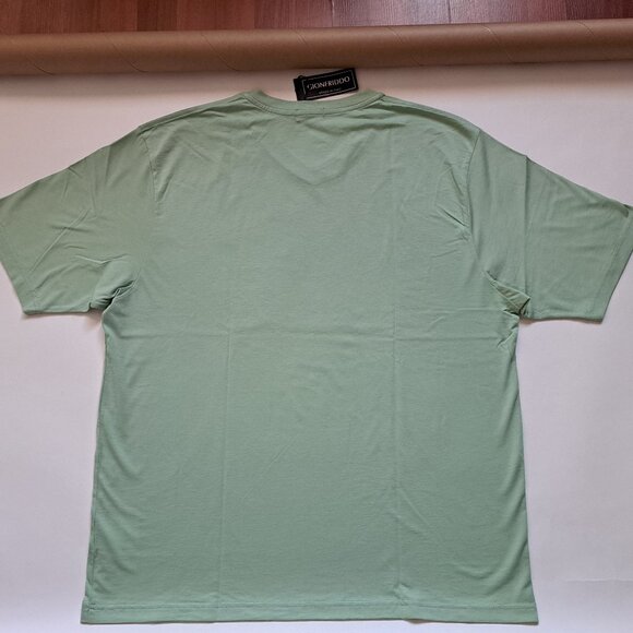 NWT Gionfriddo Men's Italian Cotton V Neck Short Sleeves Green T-shirt Size XXL - Picture 2 of 8